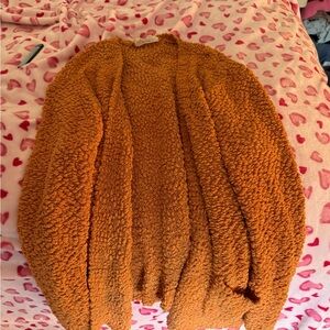 Cozy Orange Boutique Bouclé Cardigan